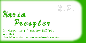 maria preszler business card